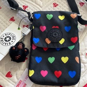 ❤️💛💙💚🆕Kipling - Tissy Phone Case Crossbody, Wild Hearts🐒